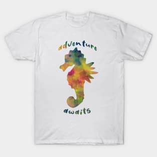 Adventure awaits colorful sea horse summer vibes T-Shirt